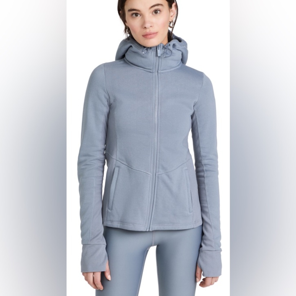 Alo Foundation Zip Hoodie Steel Blue